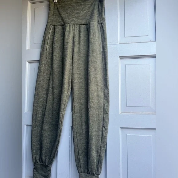 Aerie high waisted jogger pants in olive green‎ size S/TP - Picture 2 of 10